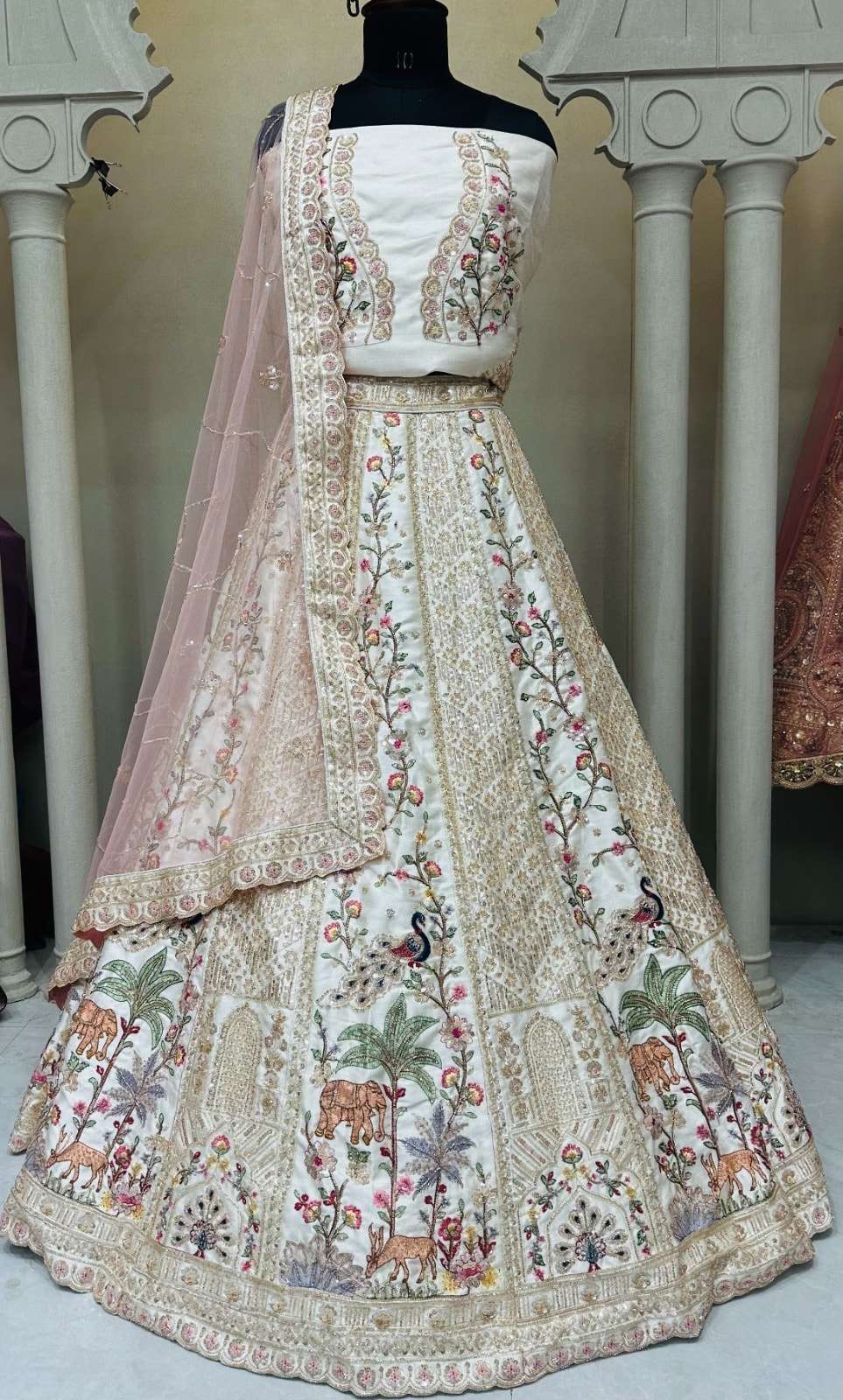 KF-2162 COLOUR BY ASLIWHOLESALE DESIGNER PURE SILK EMBROIDERY BRIDAL LEHENGAS-00317