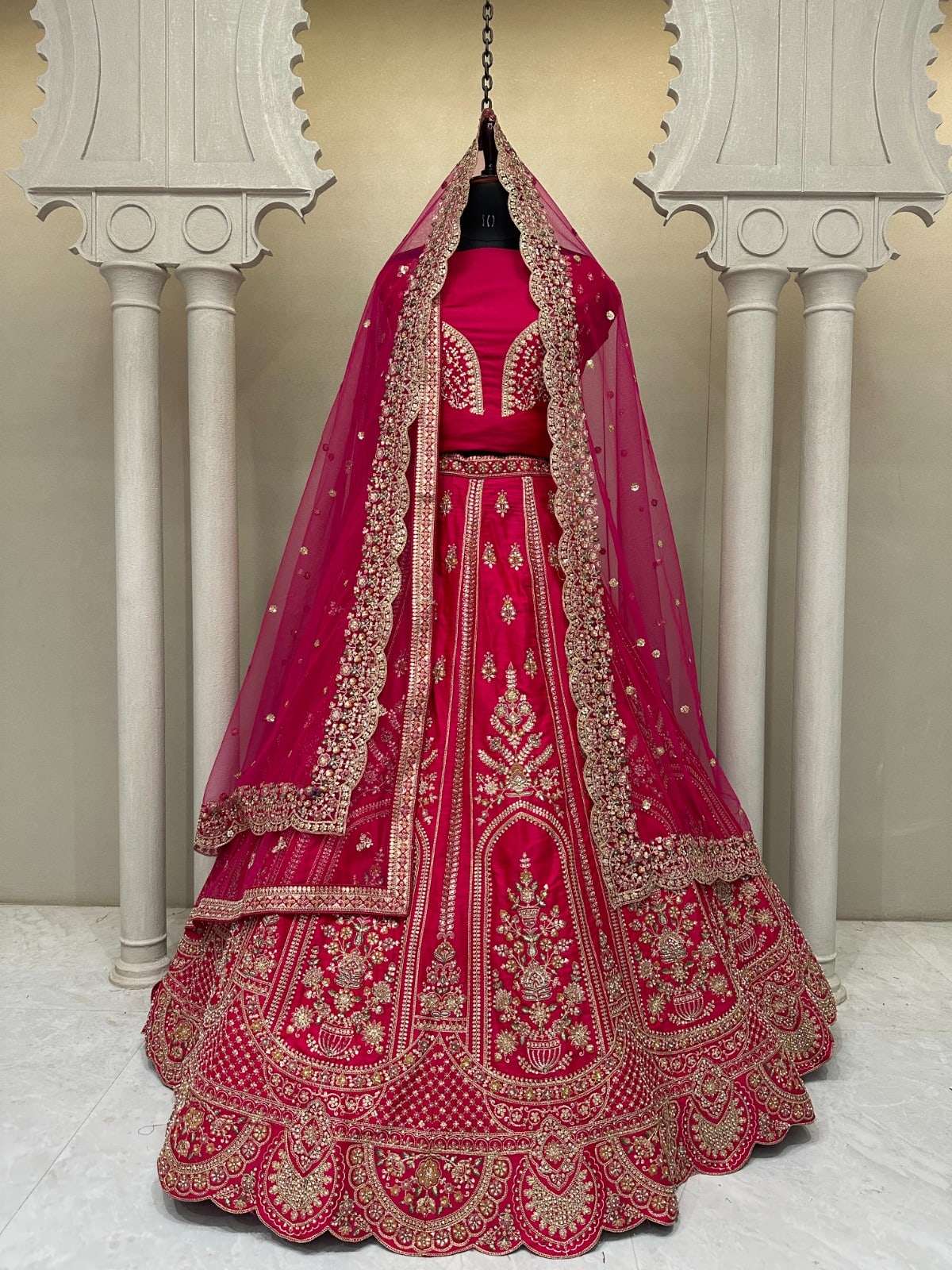 KF-2173 COLOUR BY ASLIWHOLESALE DESIGNER PURE SILK EMBROIDERY LEHENGAS-00317