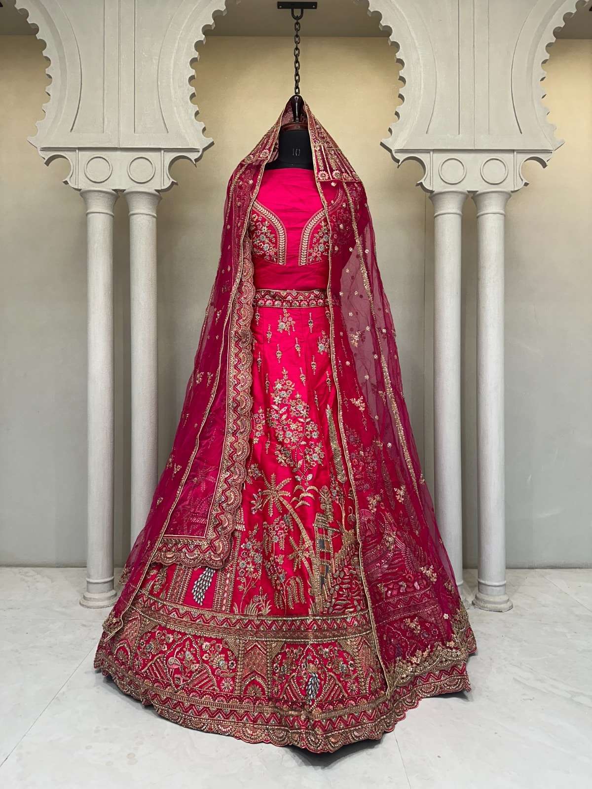 KF-2184 COLOUR BY ASLIWHOLESALE DESIGNER PURE SILK EMBROIDERY LEHENGAS-00317