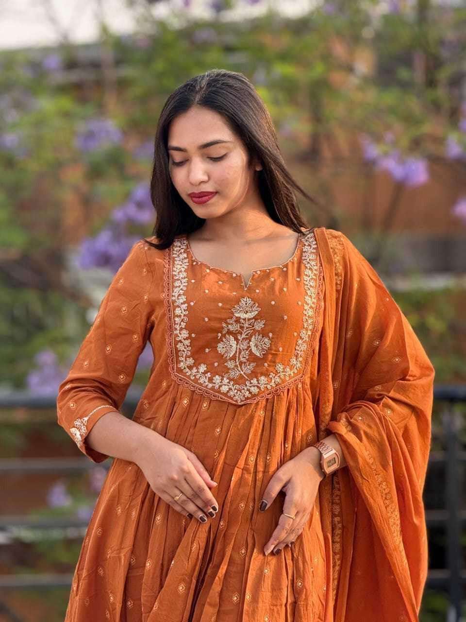KF-3113 BY ASLIWHOLESALE DESIGNER PURE COTTON EMBROIDERY DRESSES-00096