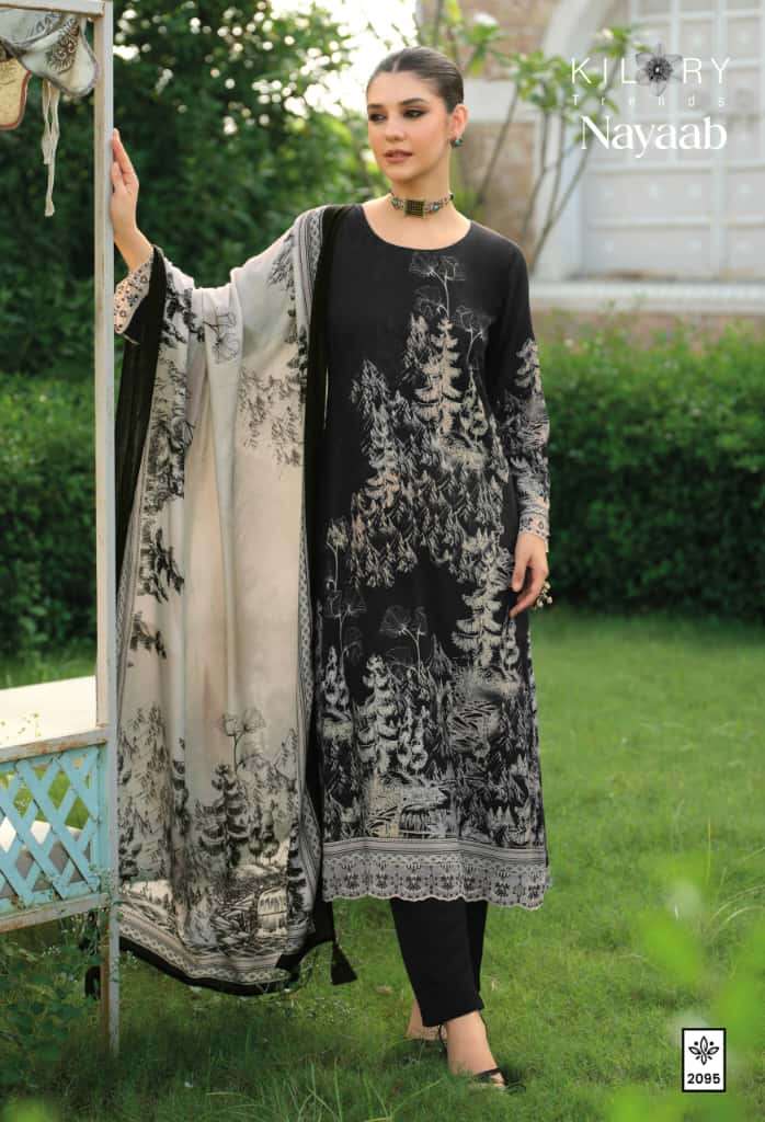  KILORY TRENDS NAYAAB PURE VISCOSE PASHMINA PRINTED DRESSES-00402