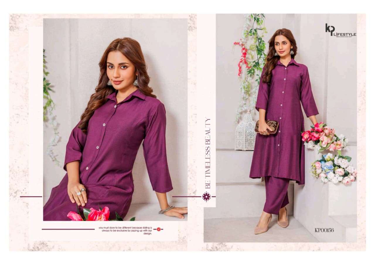 KP LIFESTYLE MAHIRA 152 TO 157 SERIES PURE VERTICAN SILK CO-ORD SET-00014