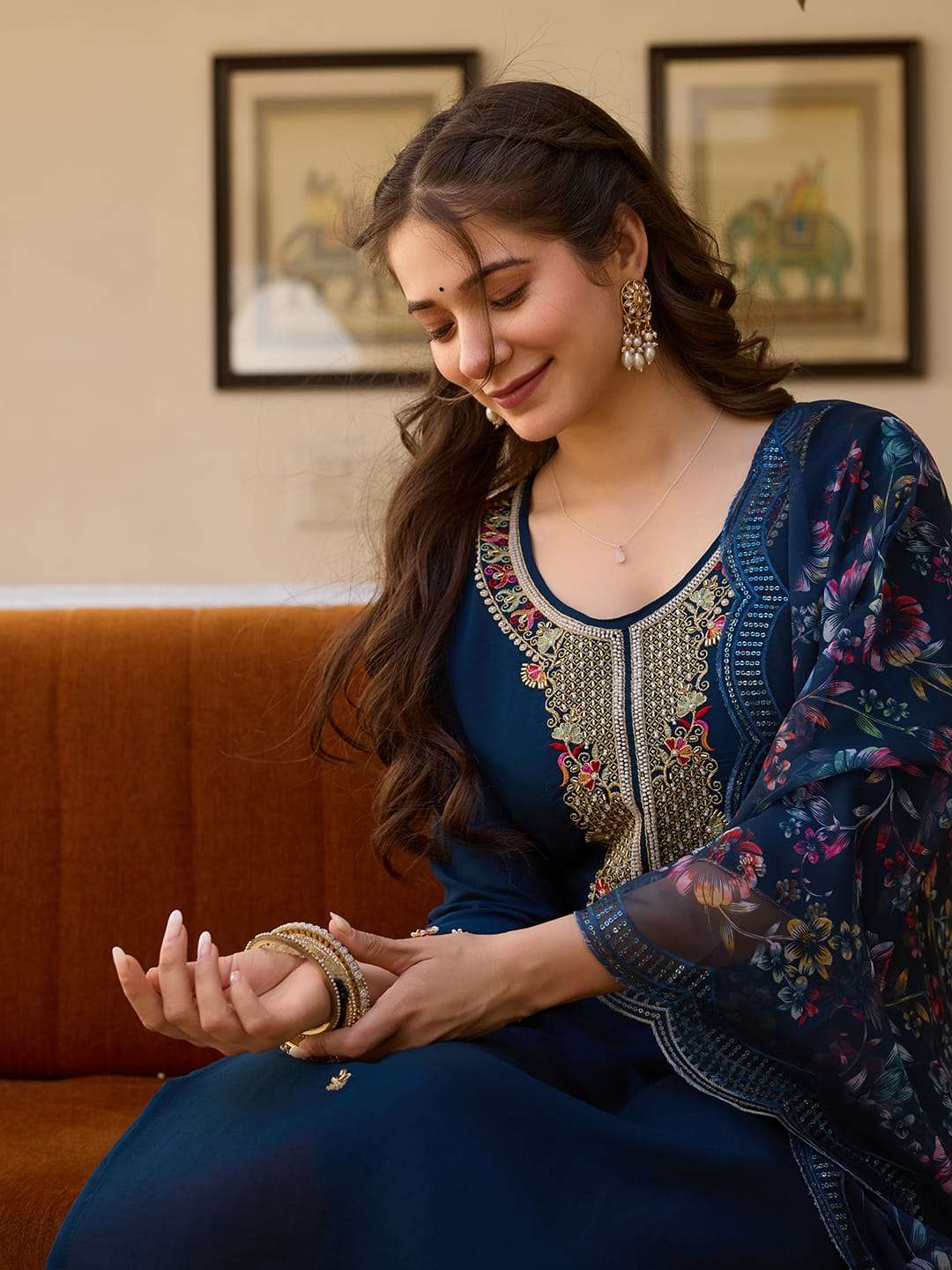 KRIVA VOL-1 BY ASLIWHOLESALE DESIGNER PURE CHANDERI EMBROIDERY DRESSES-00104
