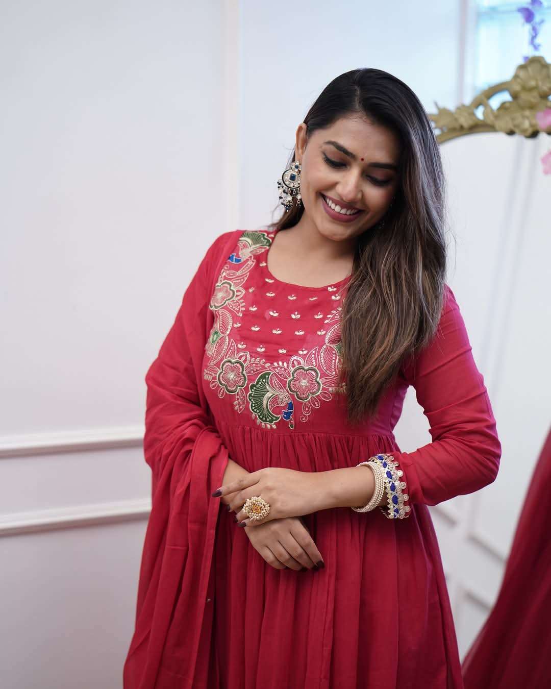 KRIVA VOL-2 BY ASLIWHOLESALE DESIGNER PURE CHANDERI EMBROIDERY DRESSES-00104