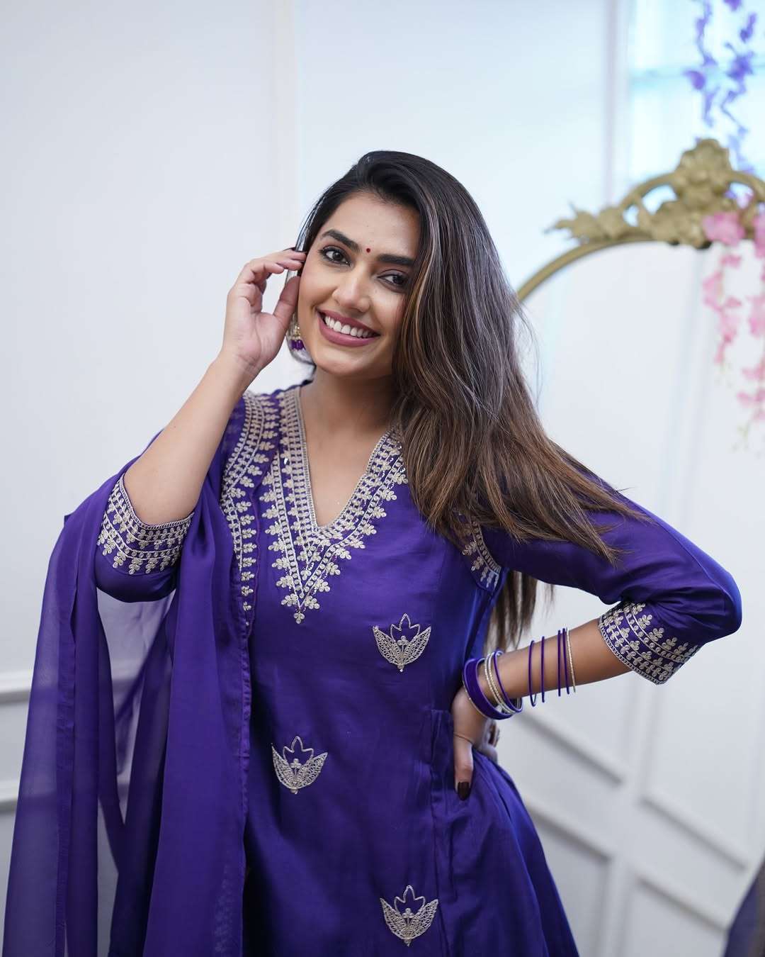 KRIVA VOL-3 BY ASLIWHOLESALE DESIGNER PURE CHANDERI COTTON EMRBOIDERY DRESSES-00104