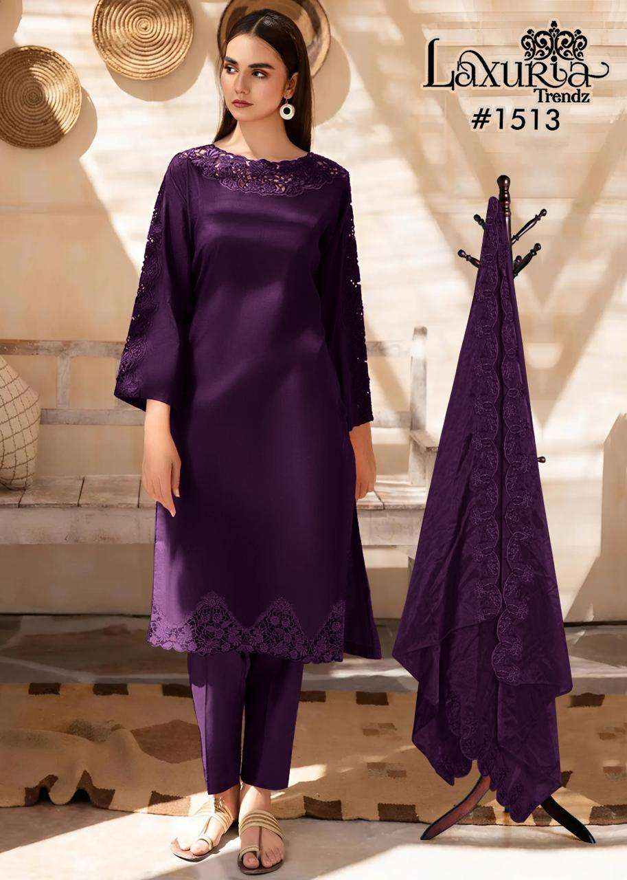 LAXURIA 1513 PURE SILK EMBROIDERY PAKISTANI DRESSES-00005
