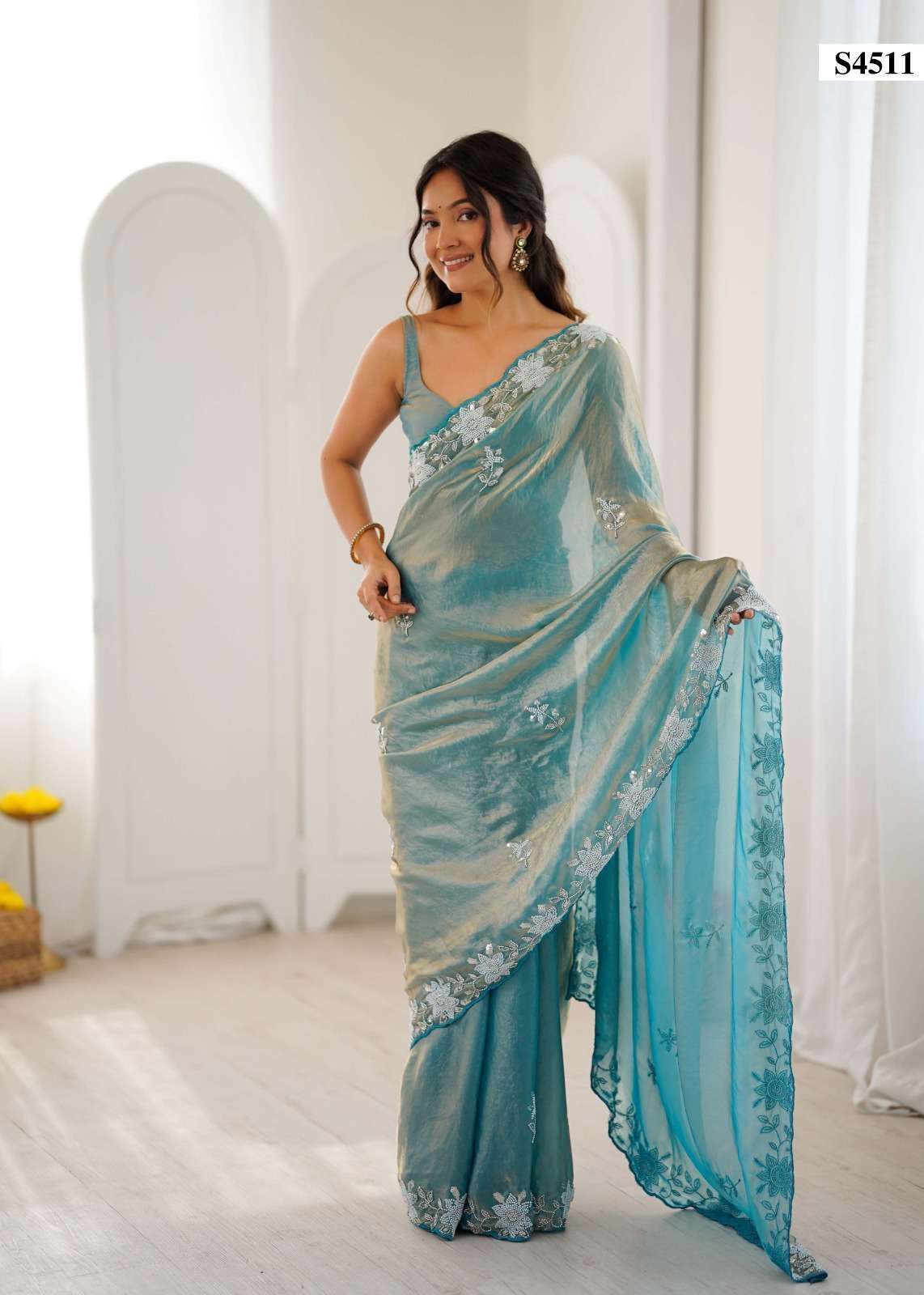 MAHOTSAV GARIMA S-4506 TO S-4511 SERIES PURE FANDY SATIN EMBROIDERY SAREES-00276