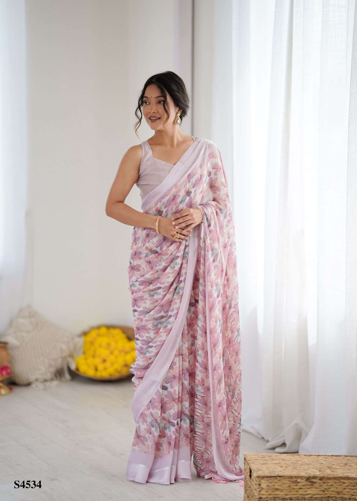 MAHOTSAV GLAZE S-4529 TO S-4534 SERIES PURE MOSS SATIN PRINTED SAREES-00276