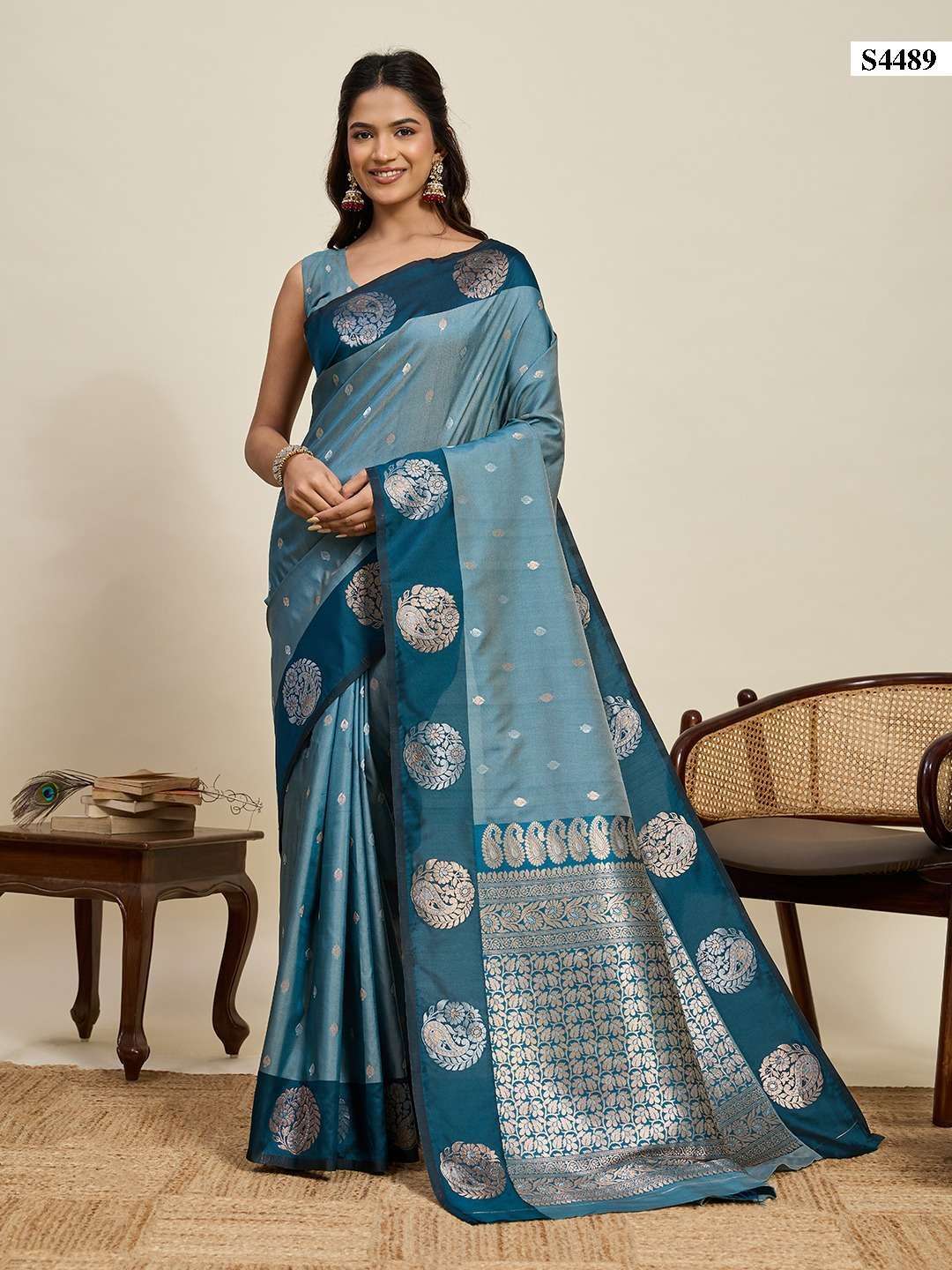 MAHOTSAV KRISHIKA S-4488 TO S-4493 SERIES PURE SILK PRINTED SAREES-00276