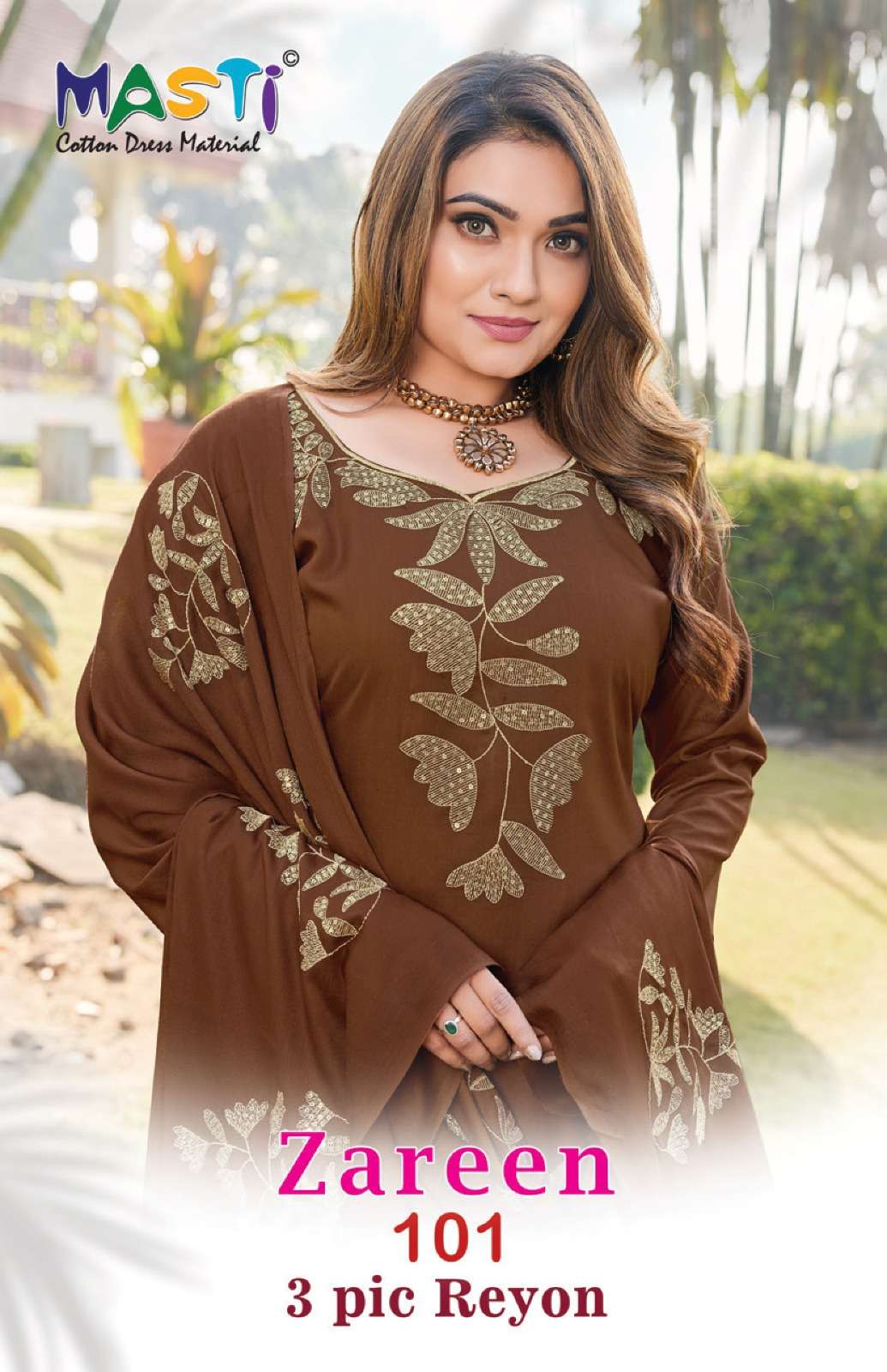 MASTI COTTON ZAREEN VOL-01 101-A TO 101-E SERIES PURE RAYON EMBROIDERY PAKISTANI DRESSES-00201