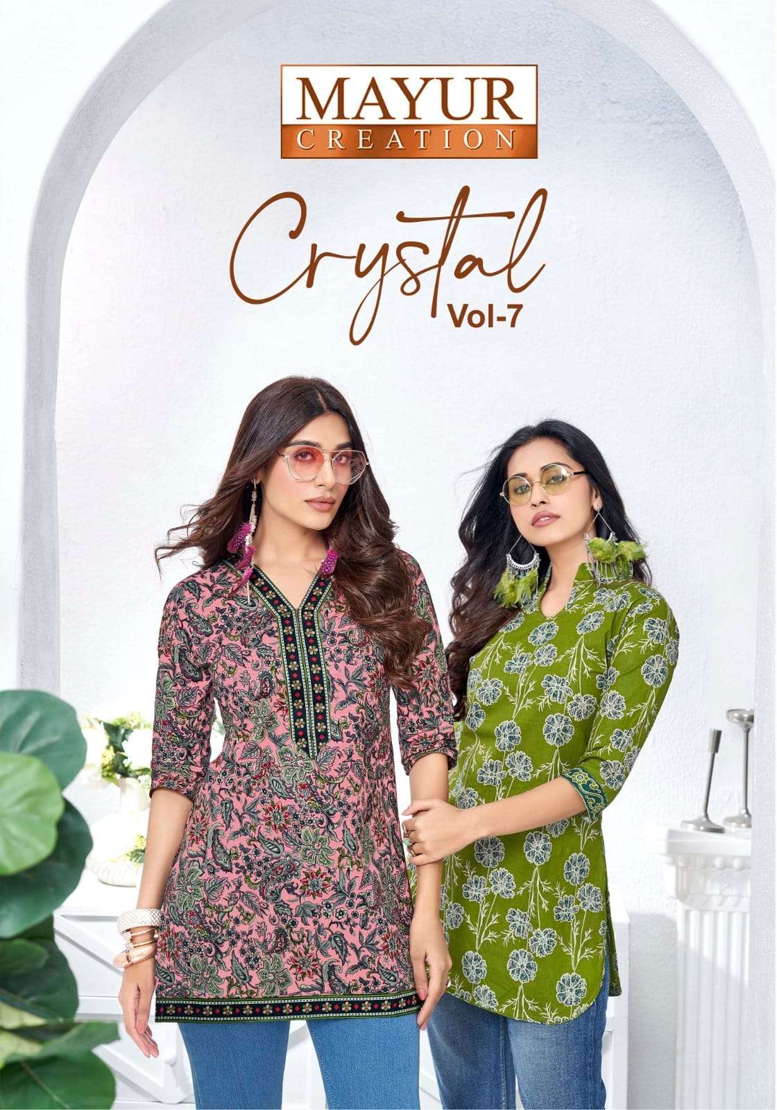 MAYUR CRYSTAL VOL-7 7001 TO 7012 SERIES PURE COTTON PRINTED TUNICS-00015