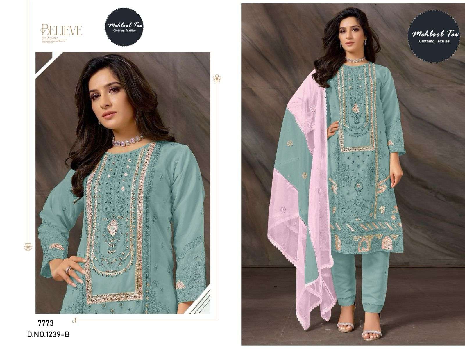 MEHBOOB TEX 1239 A TO D SERIES PURE GEORGETTE EMBROIDERY PAKISTANI DRESSES-00062