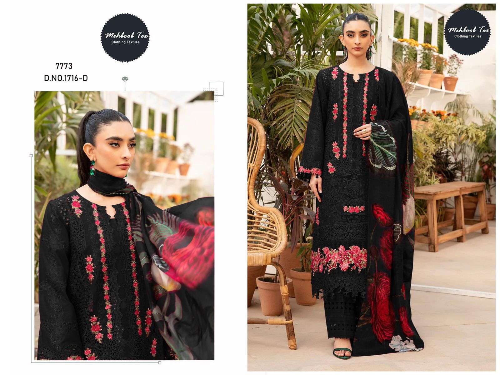 MEHBOOB TEX 1716 PURE COTTON EMBROIDERY PAKISTANI DRESS-00071