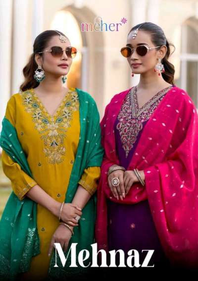 MEHER MEHNAZ 204 TO 209 SERIES PURE VERTICAN EMBROIDERY DRESSES-00014