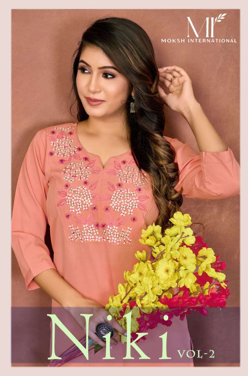 MOKSH INTERNATIONAL NIKI VOL-02 405 TO 408 SERIES PURE COTTON TUNICS-00154