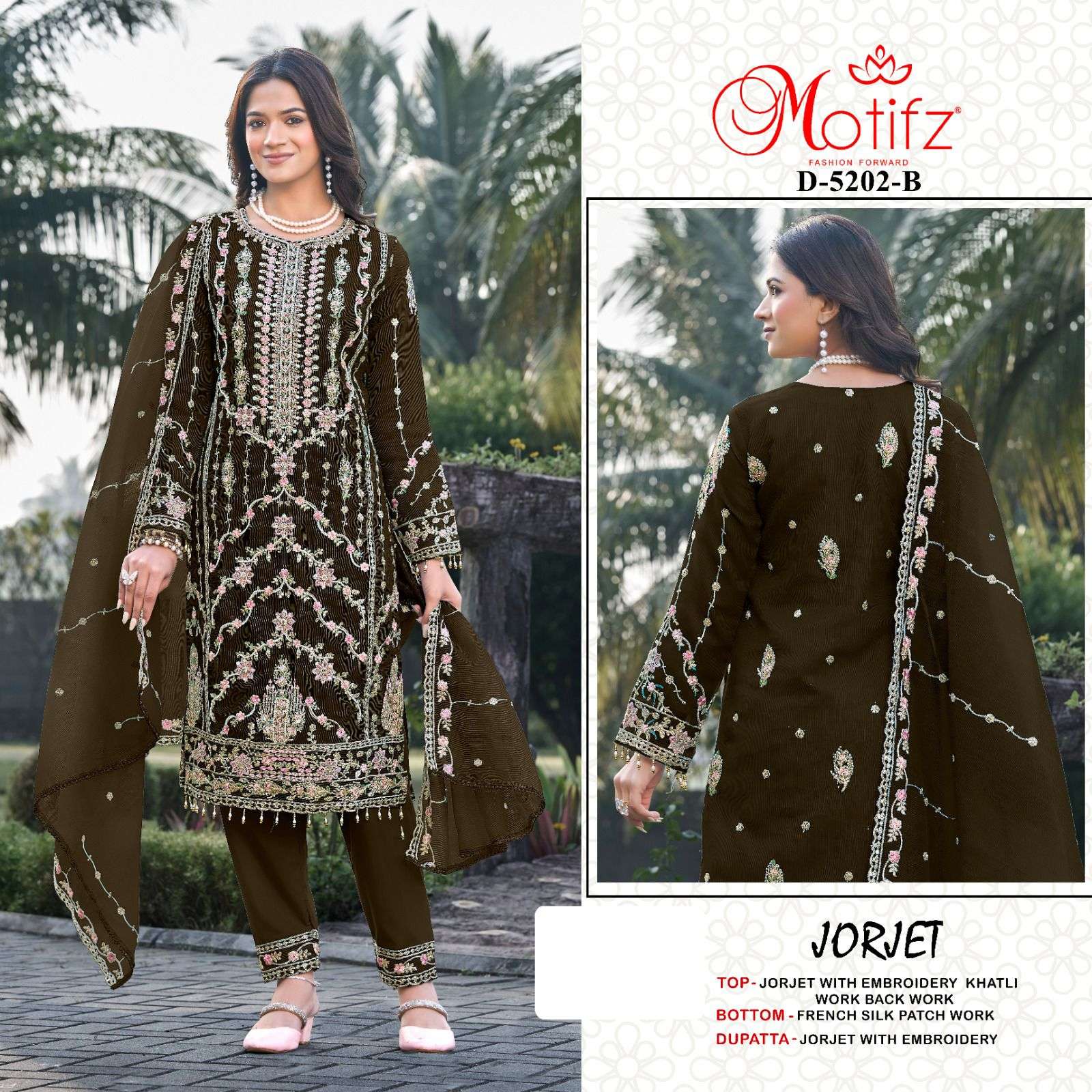 MOTIFZ 5202 PURE GEORGETTE EMBROIDERY PAKISTANI DRESSES-00201