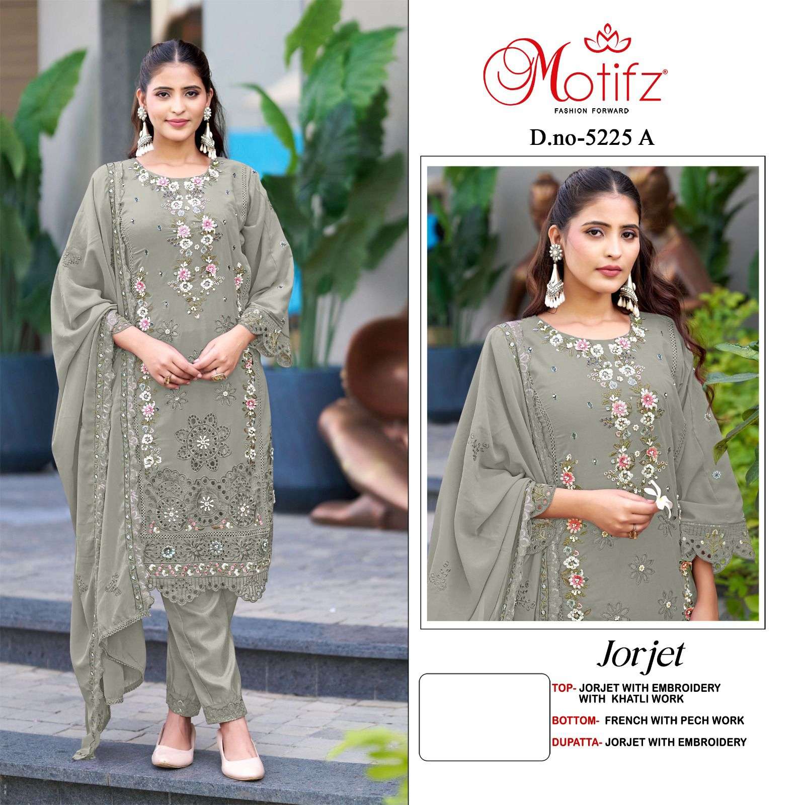 MOTIFZ 5225 A TO D SERIES PURE GEORGETTE EMBROIDERY PAKISTANI DRESSES-00201