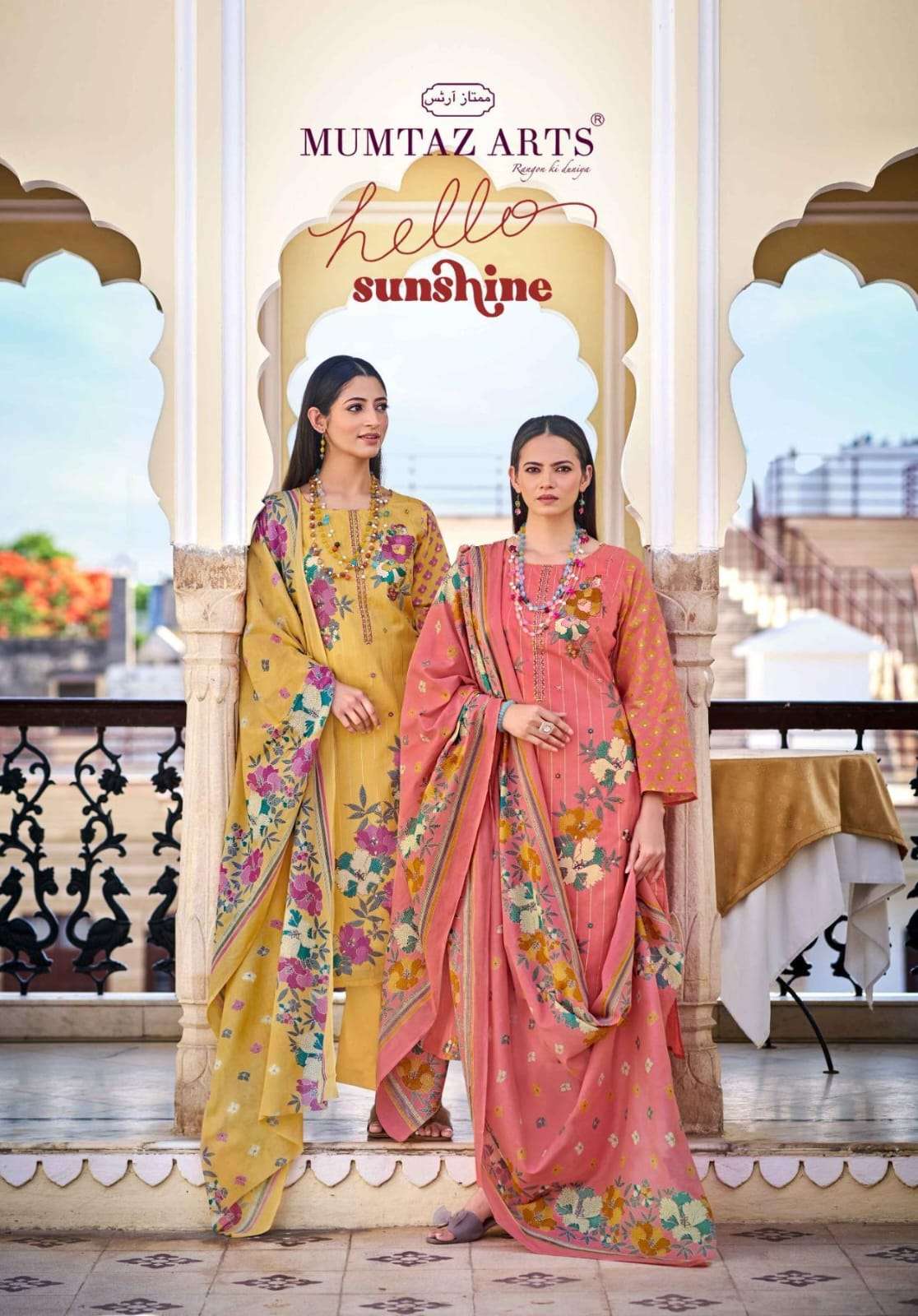 MUMTAZ ARTS SUNSHINE 101 TO 104 SERIES PURE CAMBRIC PRINTED EMBROIDERY PAKISTANI DRESSES-00011