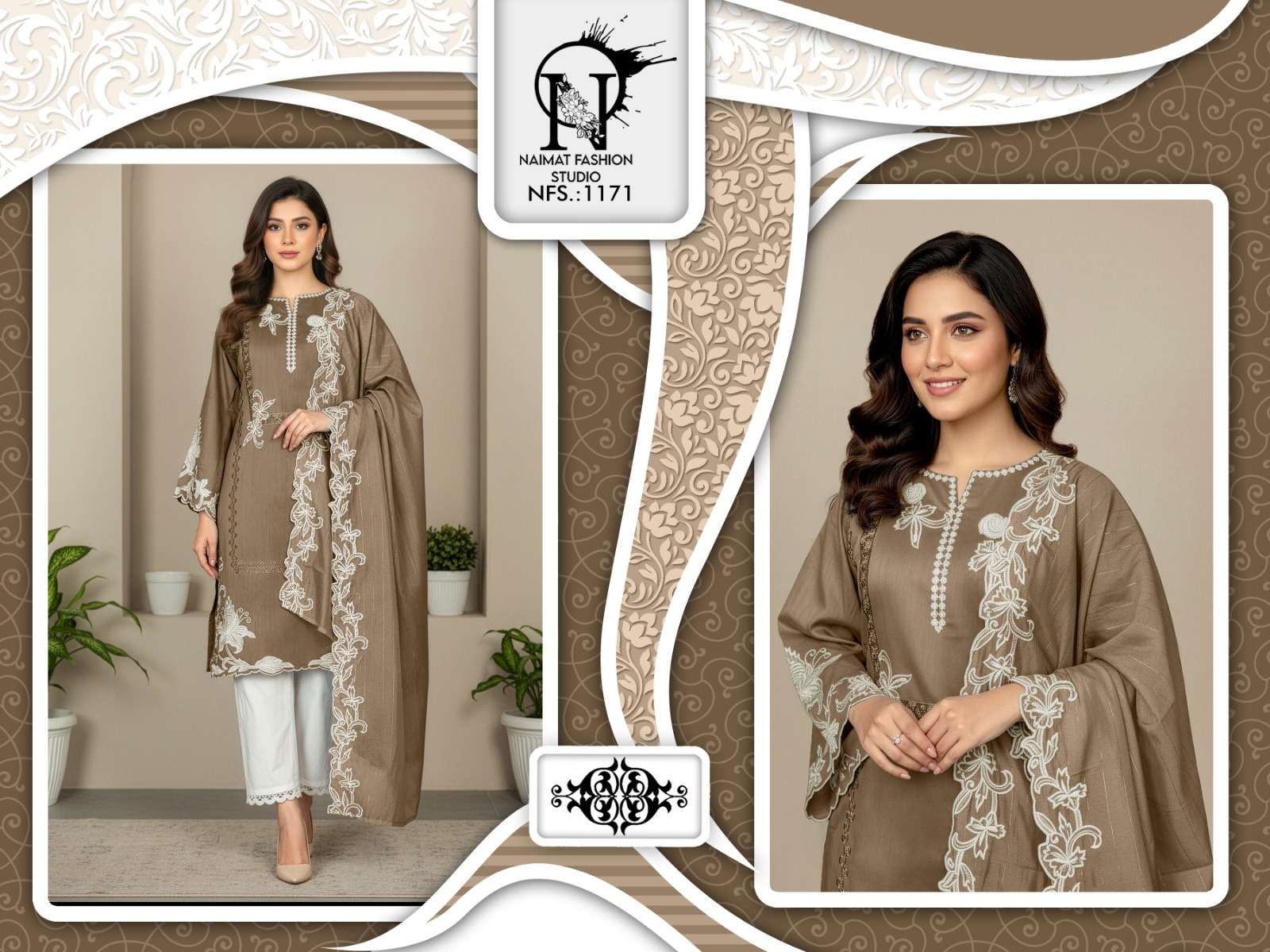 NAIMAT FASHION NFS-1171 PURE VOLCANO EMBROIDERY PRINTED PAKISTANI DRESSES-00088