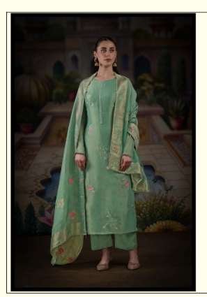 NETRA EXCLUSIVE ROSY PURE VISCOSE SILK JACQUARD EMBROIDERY DRESSES-00402