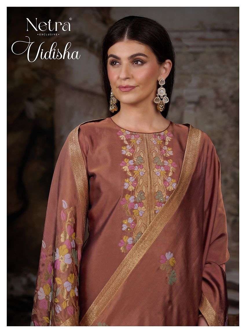 NETRA EXCLUSIVE VIDISHA PURE VISCOSE WOVEN SILK JACQUARD COTTON DRESSES-00402