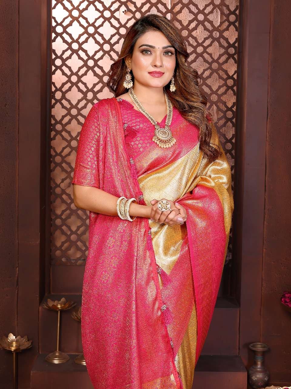 NILIMA BY ASLIWHOLESALE DESIGNER PURE TISSUE SILK EMBROIDERY SAREES-00125
