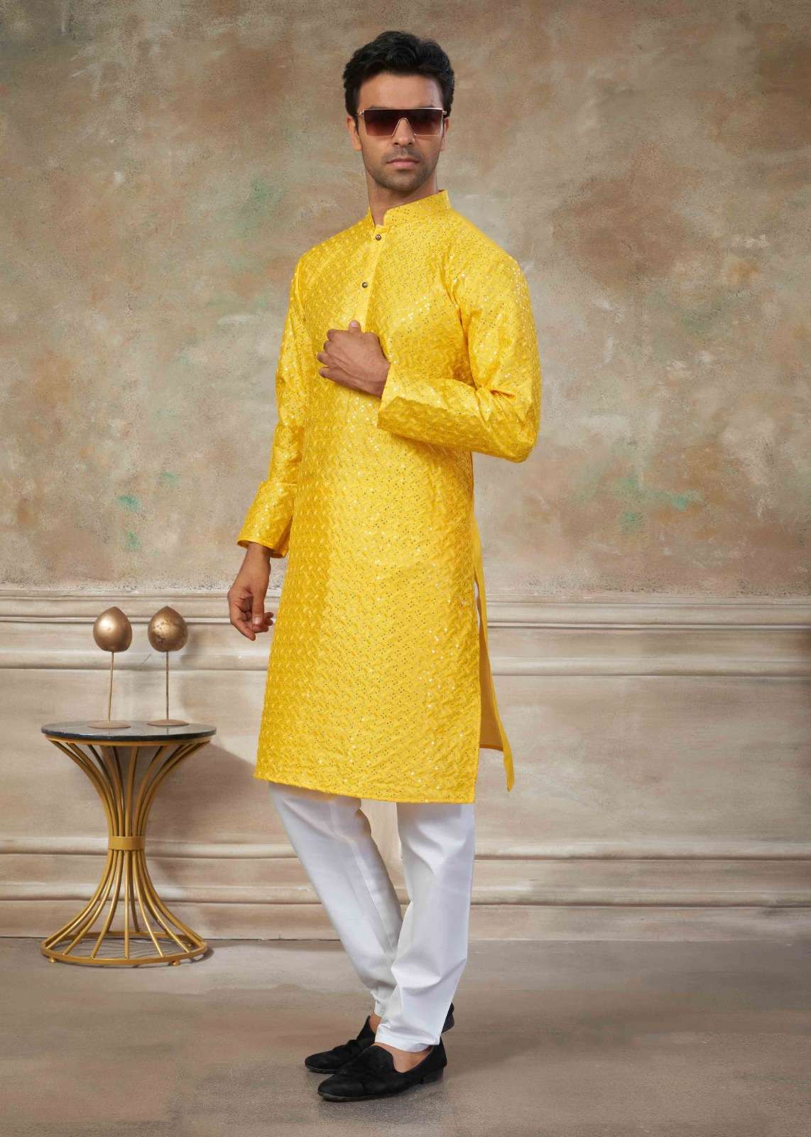 OUTLUK VOL-139 139001 TO 139006 SERIES PURE SILK MENS WEAR KURTA PAJAMAS-00033
