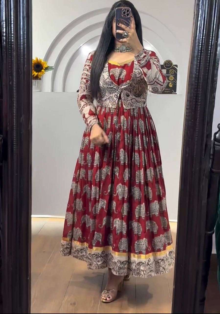 PC-423 COLOUR BY ASLIWHOLESALE DESIGNER PURE COTTON PRINTED GOWN-00045