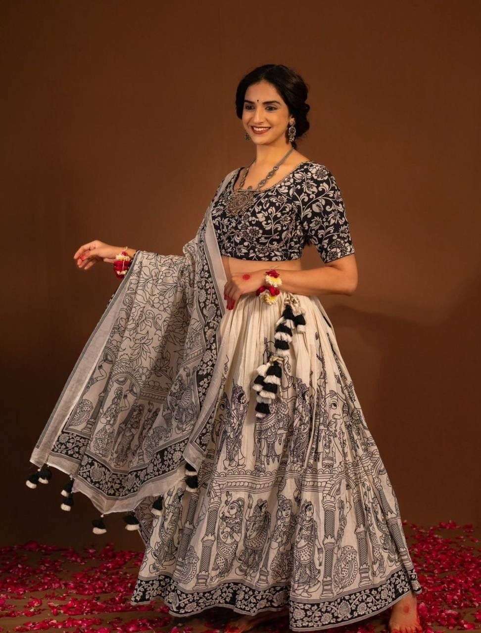 PC-440 COLOUR BY ASLIWHOLESALE DESIGNER PURE COTTON PRINTED LEHENGA-00045