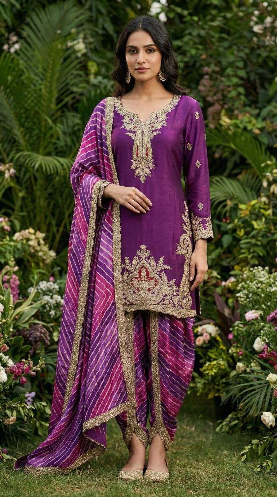 PUNJABI KUDI BY ASLIWHOLESALE DESIGNER PURE CHINON EMBROIDERY DRESSES-00150