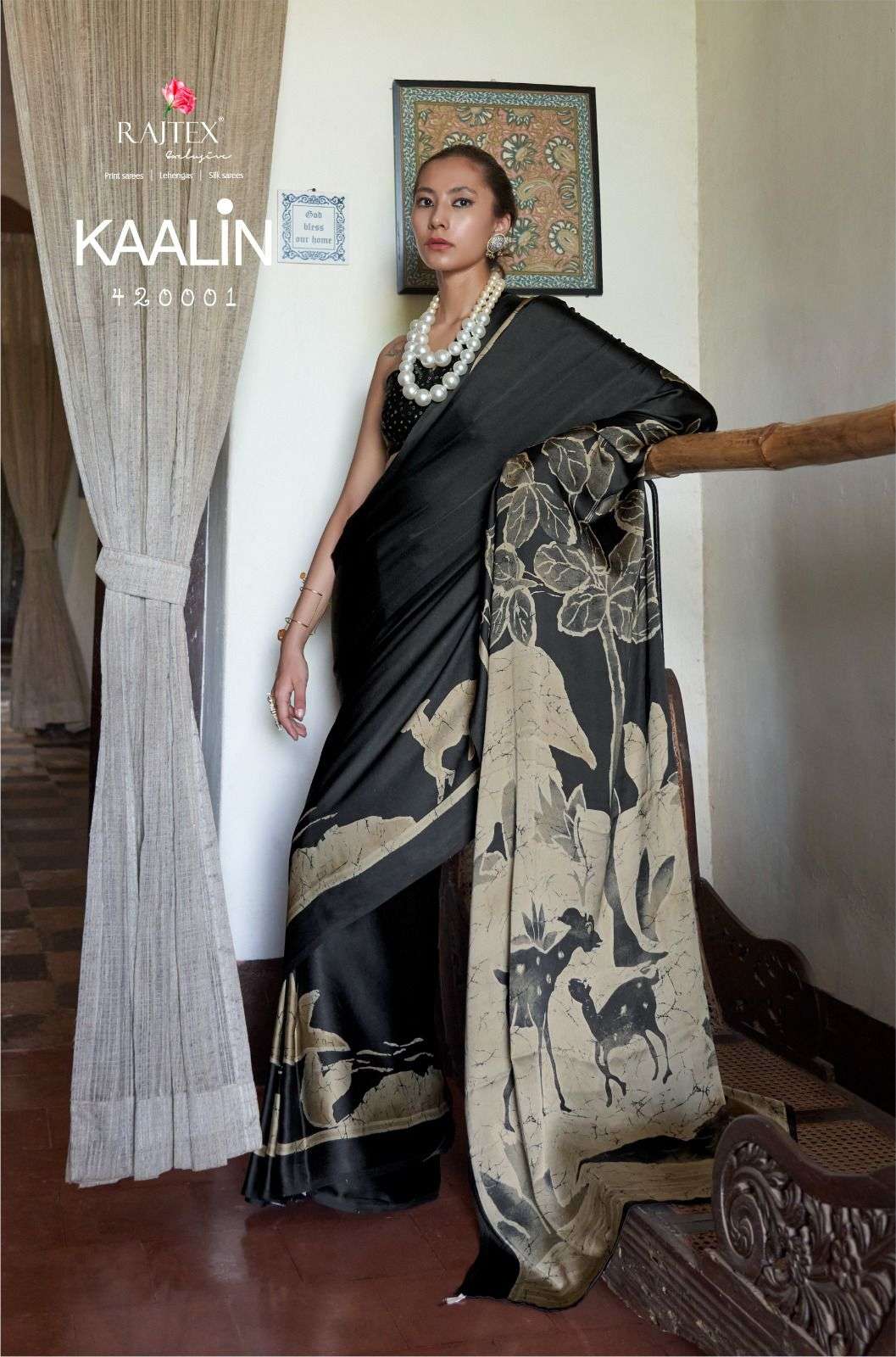 RAJTEX KAALIN 420001 TO 420006 SERIES PURE SATIN PRINTED SAREES-00137