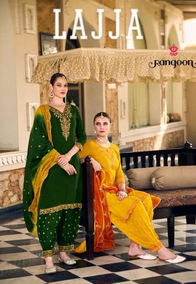 RANGOON LAJJA 5701 TO 5706 SERIES PURE MUSLIN EMBROIDERY DRESSES-00318
