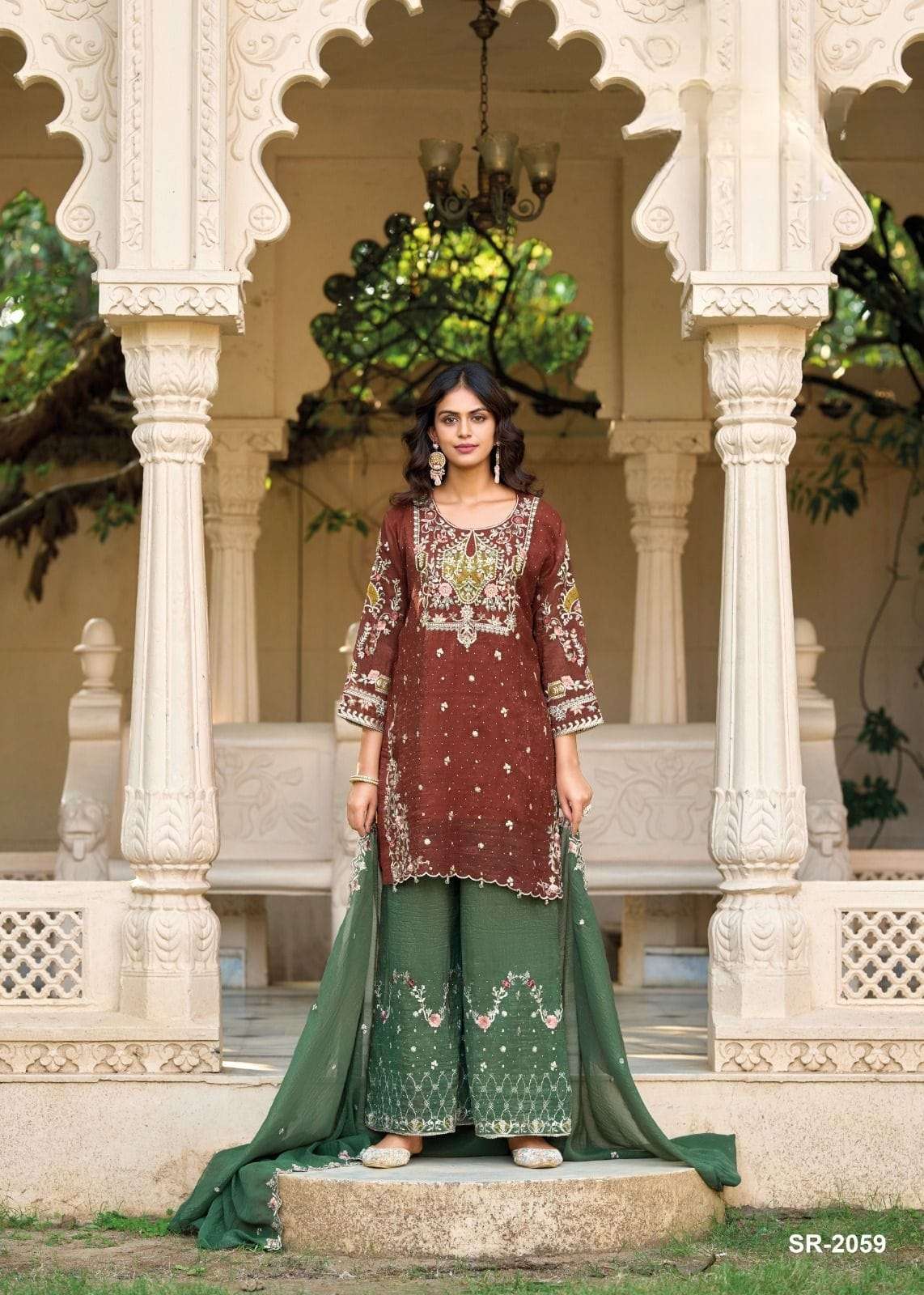 2059 SERIES BY ASLIWHOLESALE DESIGNER PURE SILK EMBROIDERY DRESSES-00318