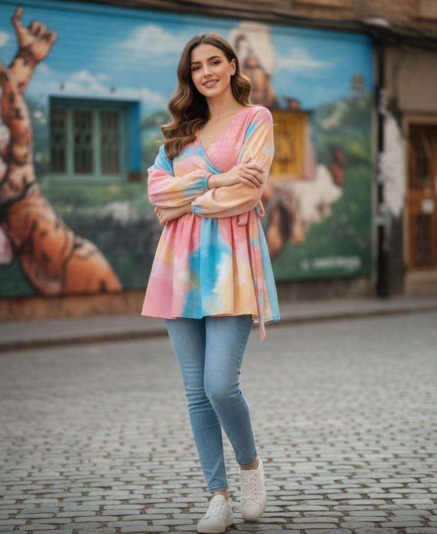 ROSE BY ASLIWHOLESALE DESIGNER PURE RAYON PRINTED TOP-00265