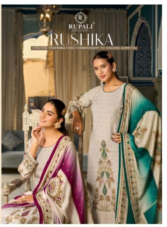 RUPALI FASHION TRENDZ RUSHIKA PURE VISCOSE PASHMINA PRINTED DRESSES-00402