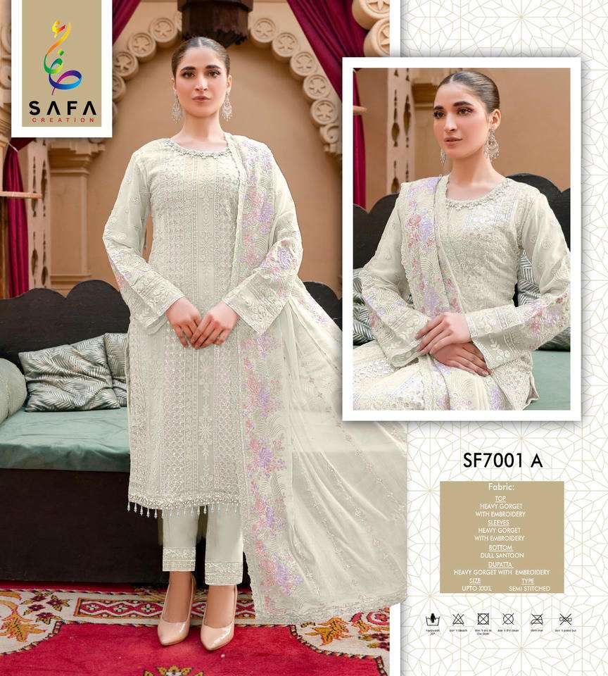 SAFA CREATION SFPK-7001 PURE GEORGETTE EMBROIDERY PAKISTANI DRESSES-00203