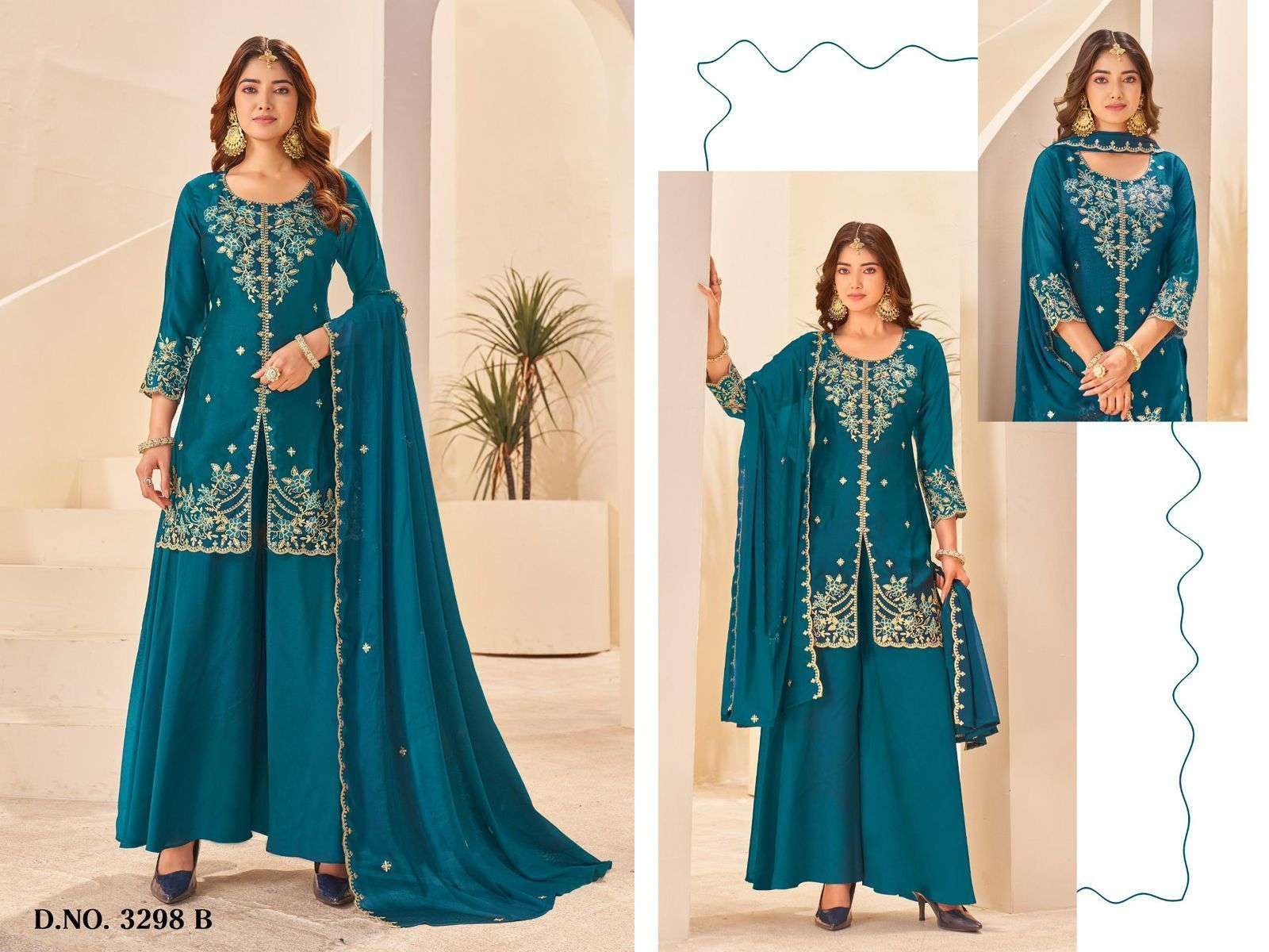 SAVYA VOL-8 3298 BY ASLIWHOLESALE DESIGNER PURE RANGOLI GEORGETTE EMBROIDERY DRESSES-00014