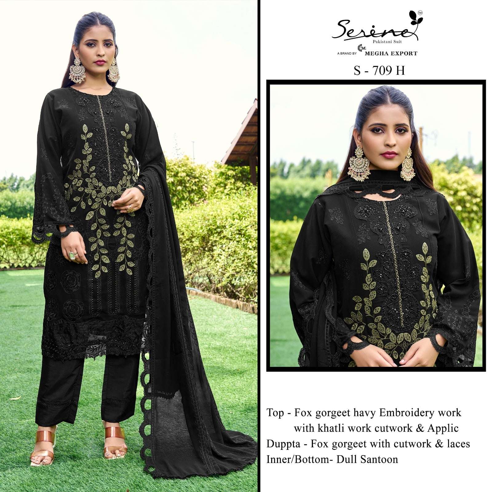 SERENE S-706 A TO D SERIES PURE FAUX GEORGETTE EMBROIDERY PAKISTANI DRESSES-00201