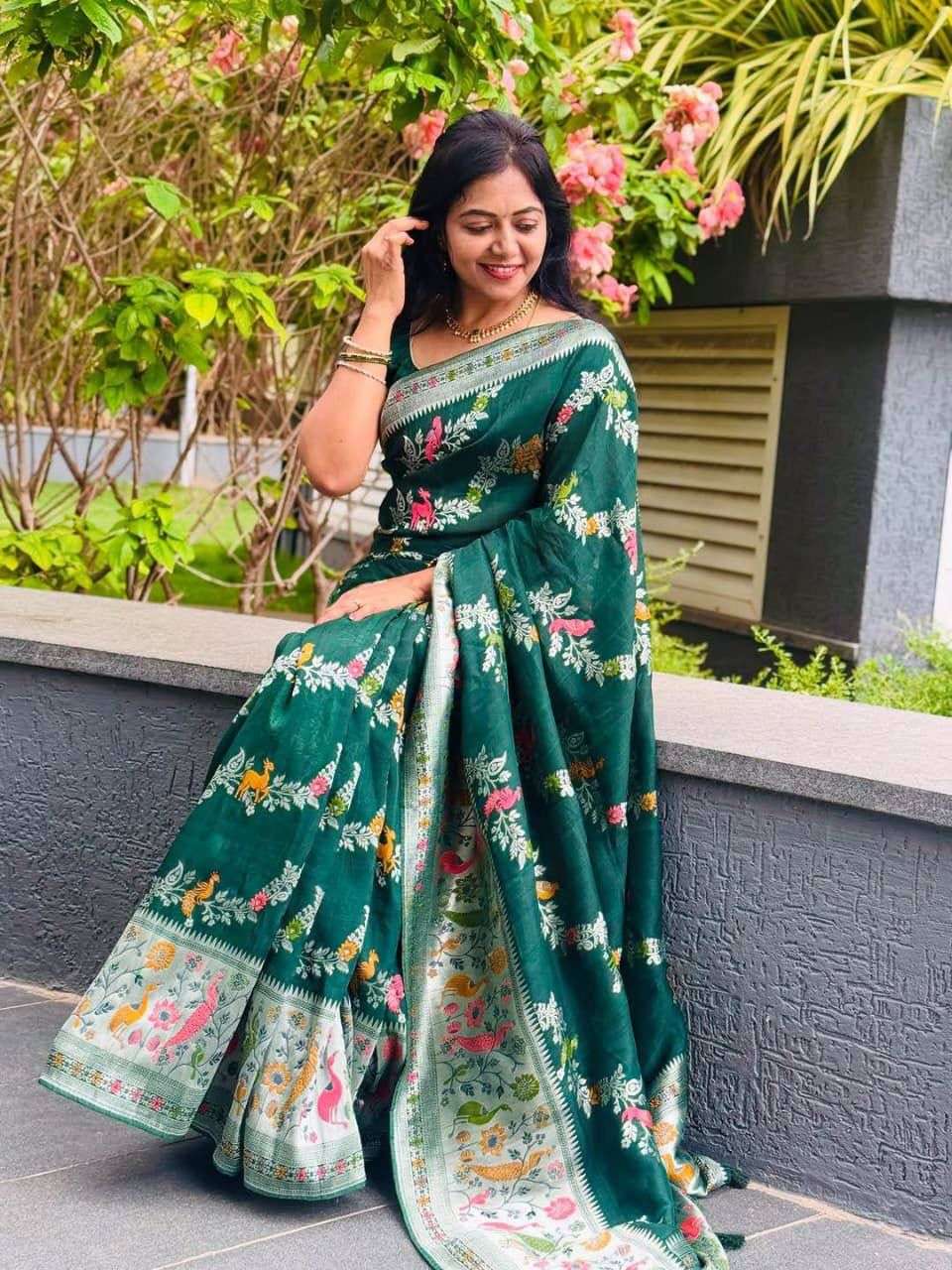 SF-926 BY ASLIWHOLESALE DESIGNER PURE KHADI CREPE PRINTED SAREES-00314