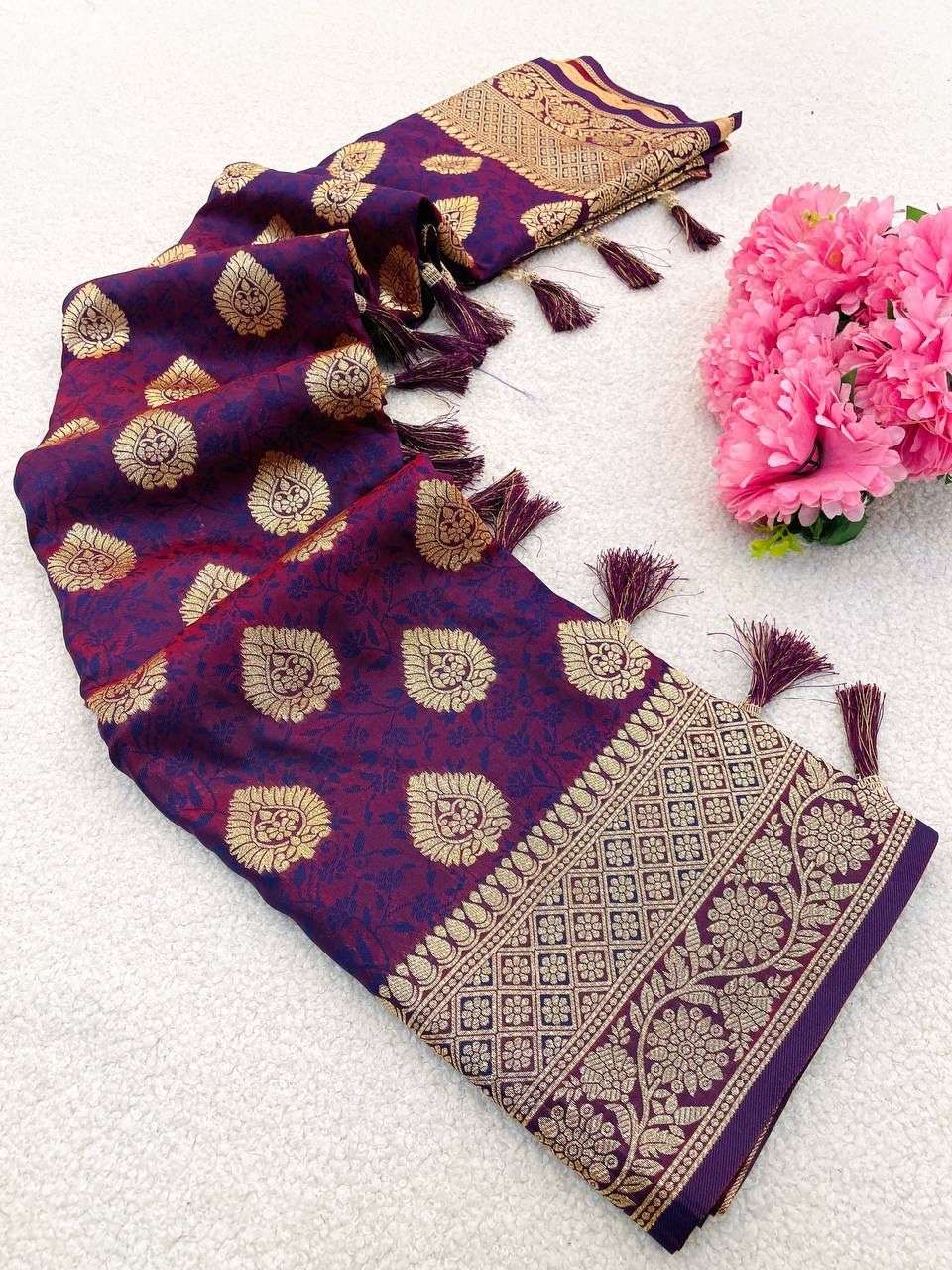 SF-958 BY ASLIWHOLESALE DESIGNER PURE BANARASI SILK EMBROIDERY SAREES-00314
