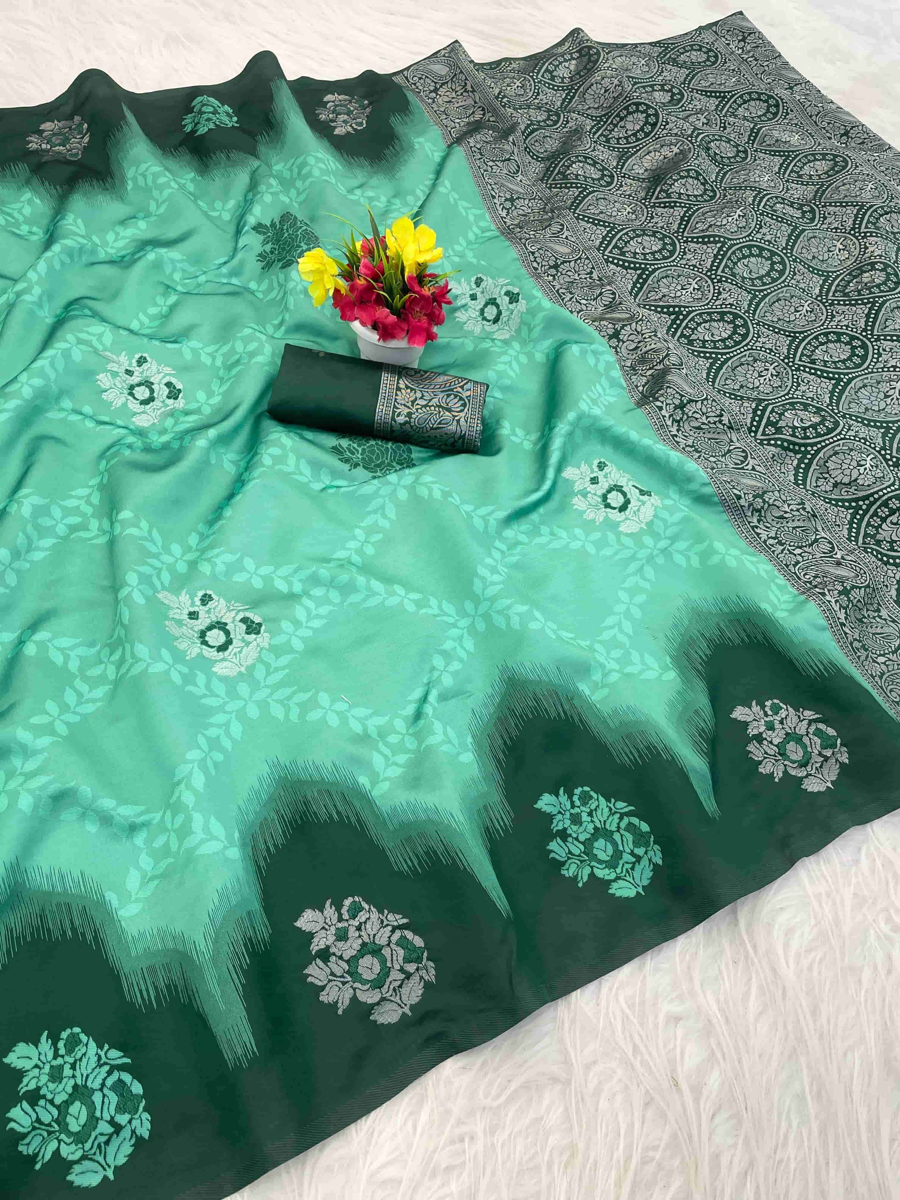 SF-968 COLOUR BY ASLIWHOLESALE DESIGNER PURE SILK WEAVING SAREES-00314