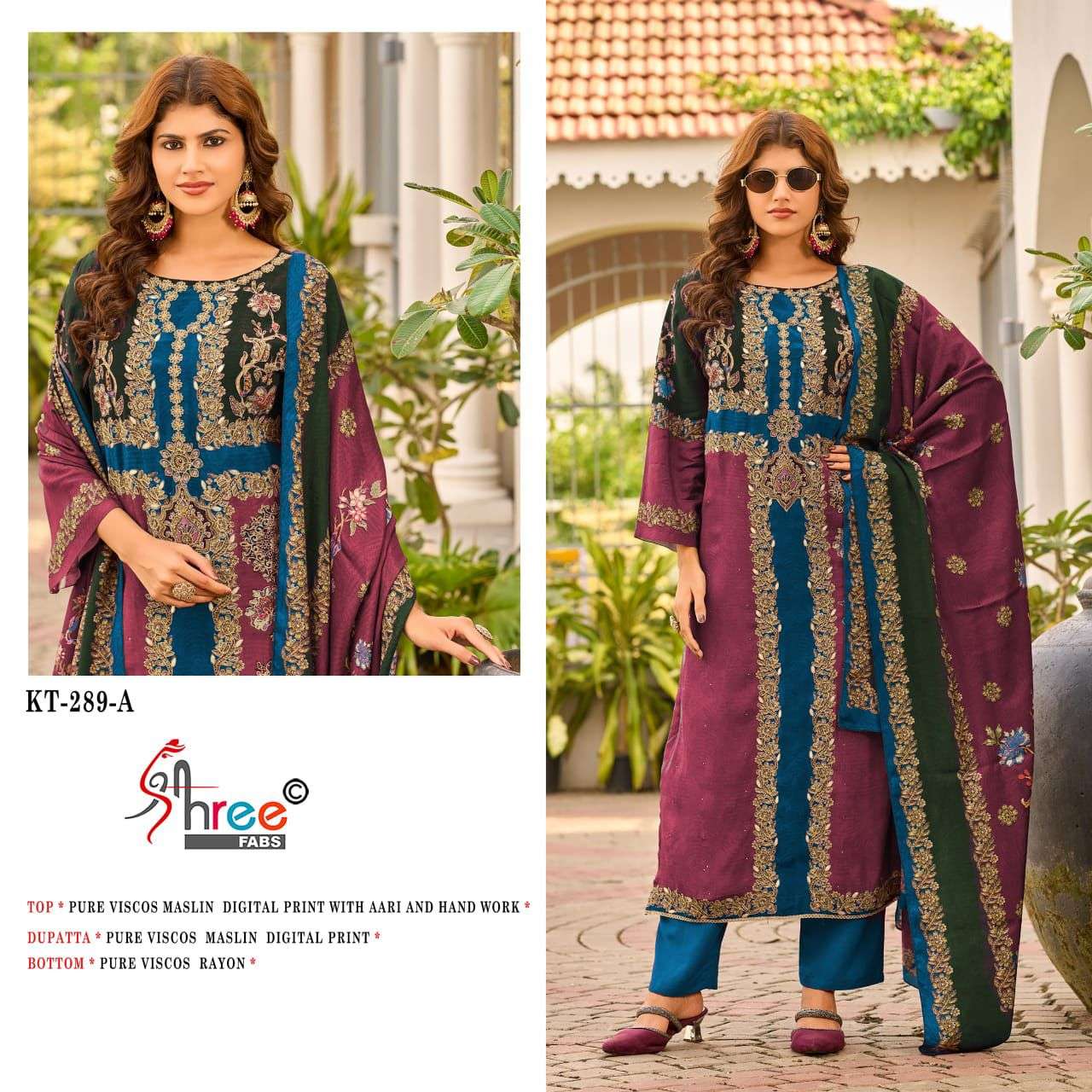 SHREE FAB KT-289 HEAVY VISCOSE MUSLIN PRINTED PAKISTANI DRESS-00201