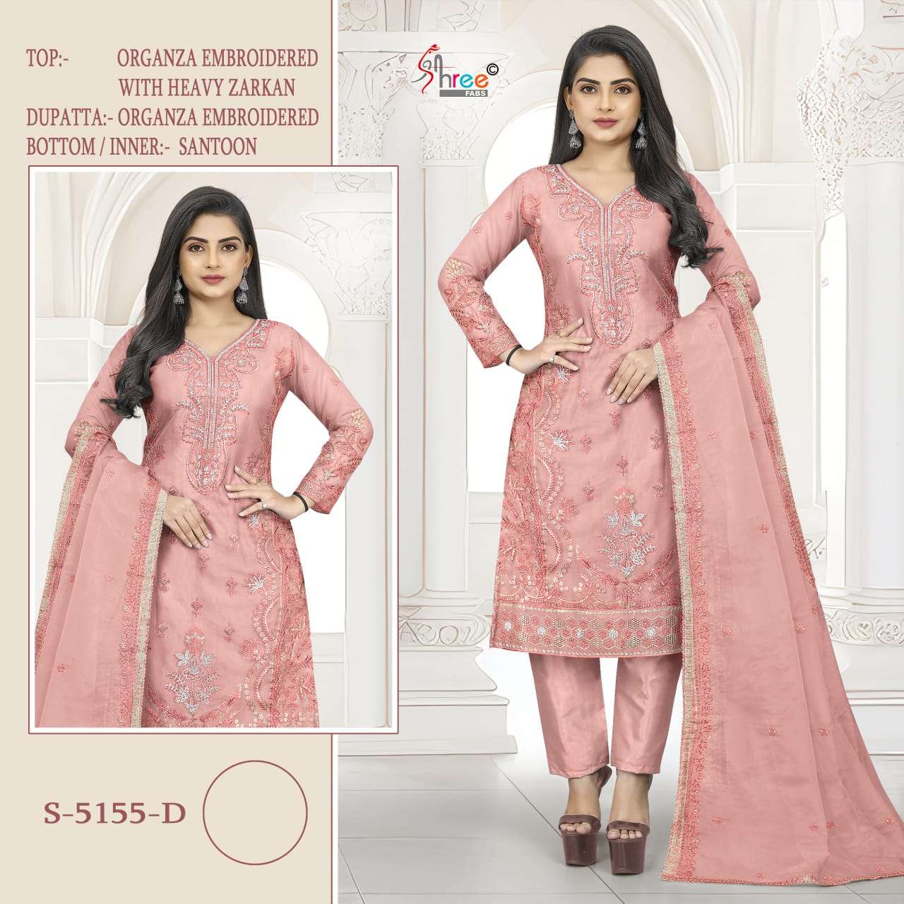 SHREE FAB S-5155 SERIES PURE ORGANZA EMBROIDERY PAKISTANI DRESS-00201