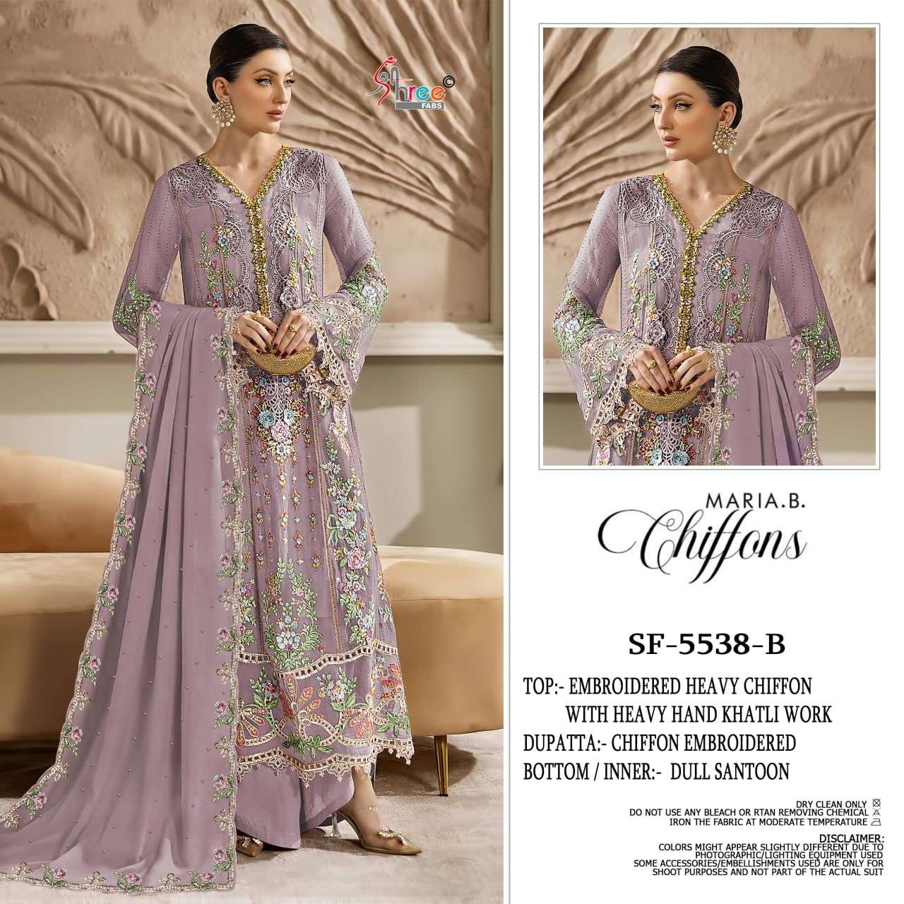 SHREE FAB SF-5538 A TO D SERIES PURE CHIFFON EMBROIDERY PAKISTANI DRESSES-00201