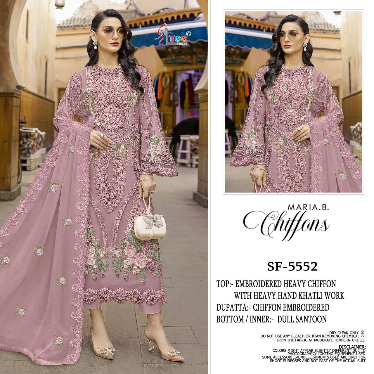 SHREE FAB SF-5552 SERIES PURE CHIFFON EMBROIDERY PAKISTANI DRESSES-00201