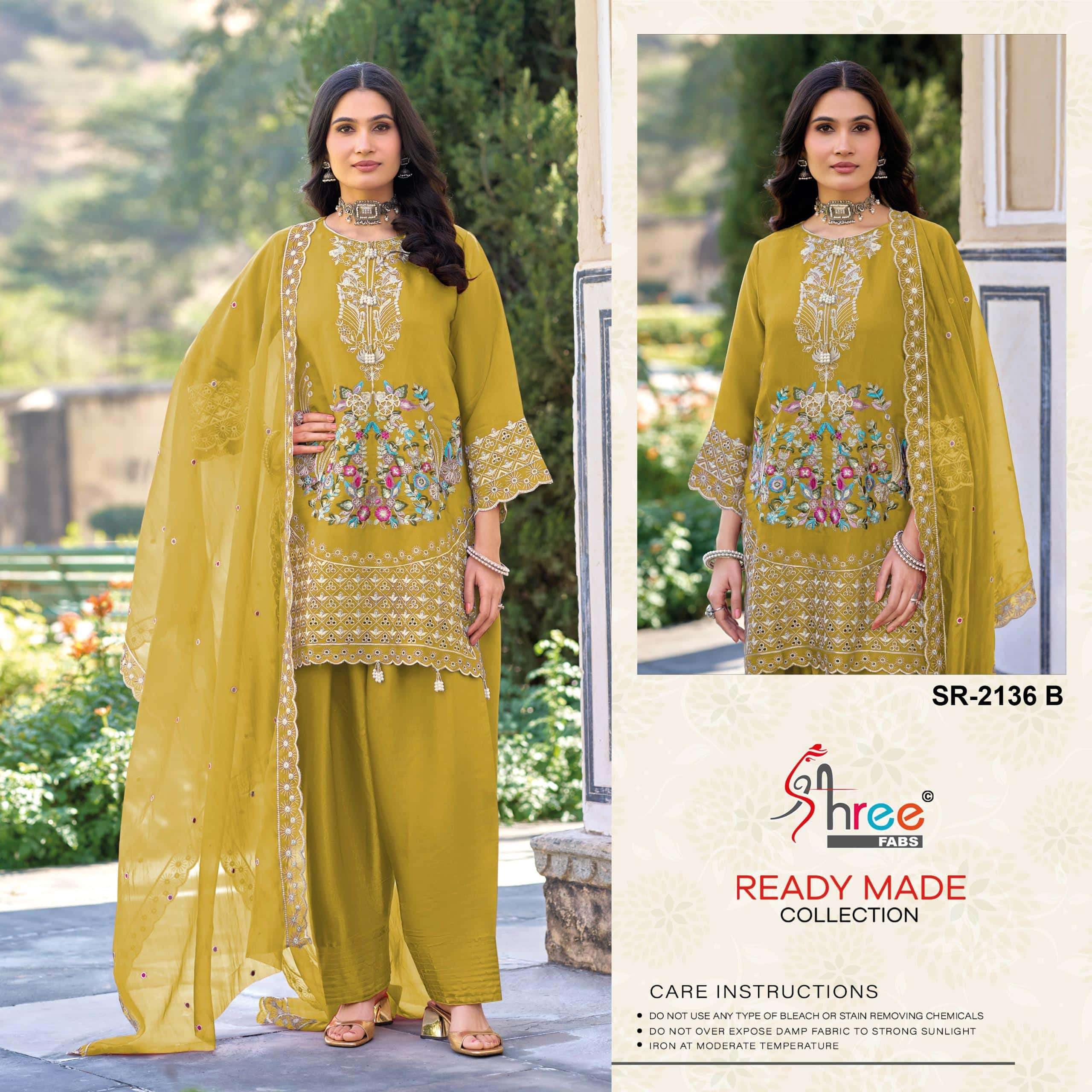 SHREE FAB SR-2136 A TO E SERIES PURE VISCOSE EMBROIDERY PAKISTANI DRESSES-00011