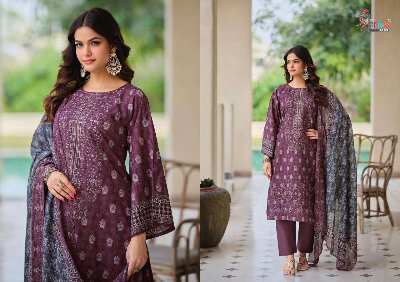 SHREE FABS BIN SAEED LAWN COLLECTION VOL-24 2401 TO 2406 SERIES PURE COTTON PAKISTANI DRESSES-00011