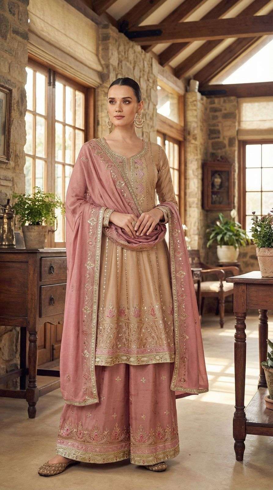 SIMAYA VOL-09 BY ASLIWHOLESALE DESIGNER PURE CHINON SILK EMBROIDERY DRESS-00150