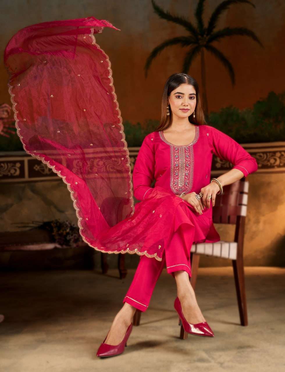 SWARAJ BY ASLIWHOLESALE DESIGNER PURE ORGANZA EMBROIDERY DRESSES-00265