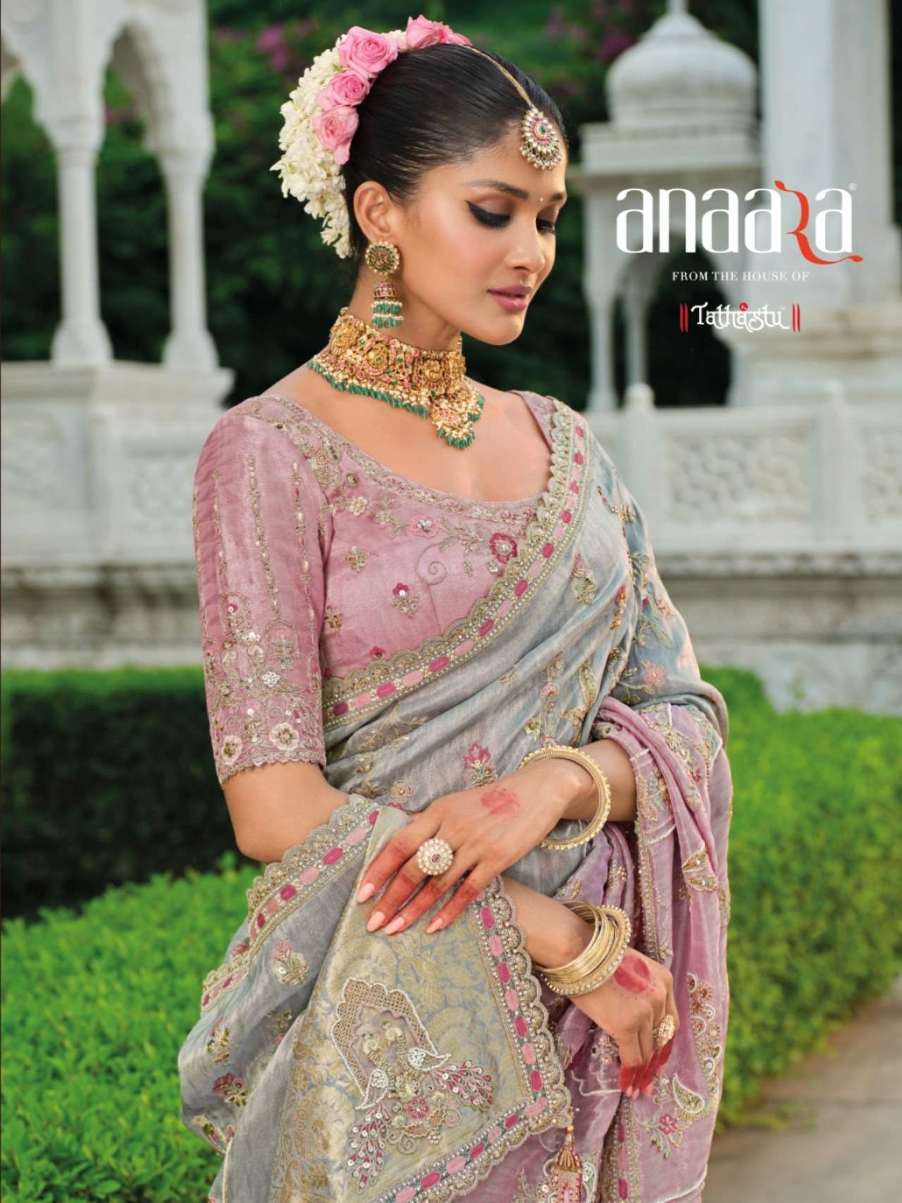 TATHASTU ANAARA 8101 TO 8111 SERIES PURE SILK PRINTED EMBROIDERY SAREES-00137